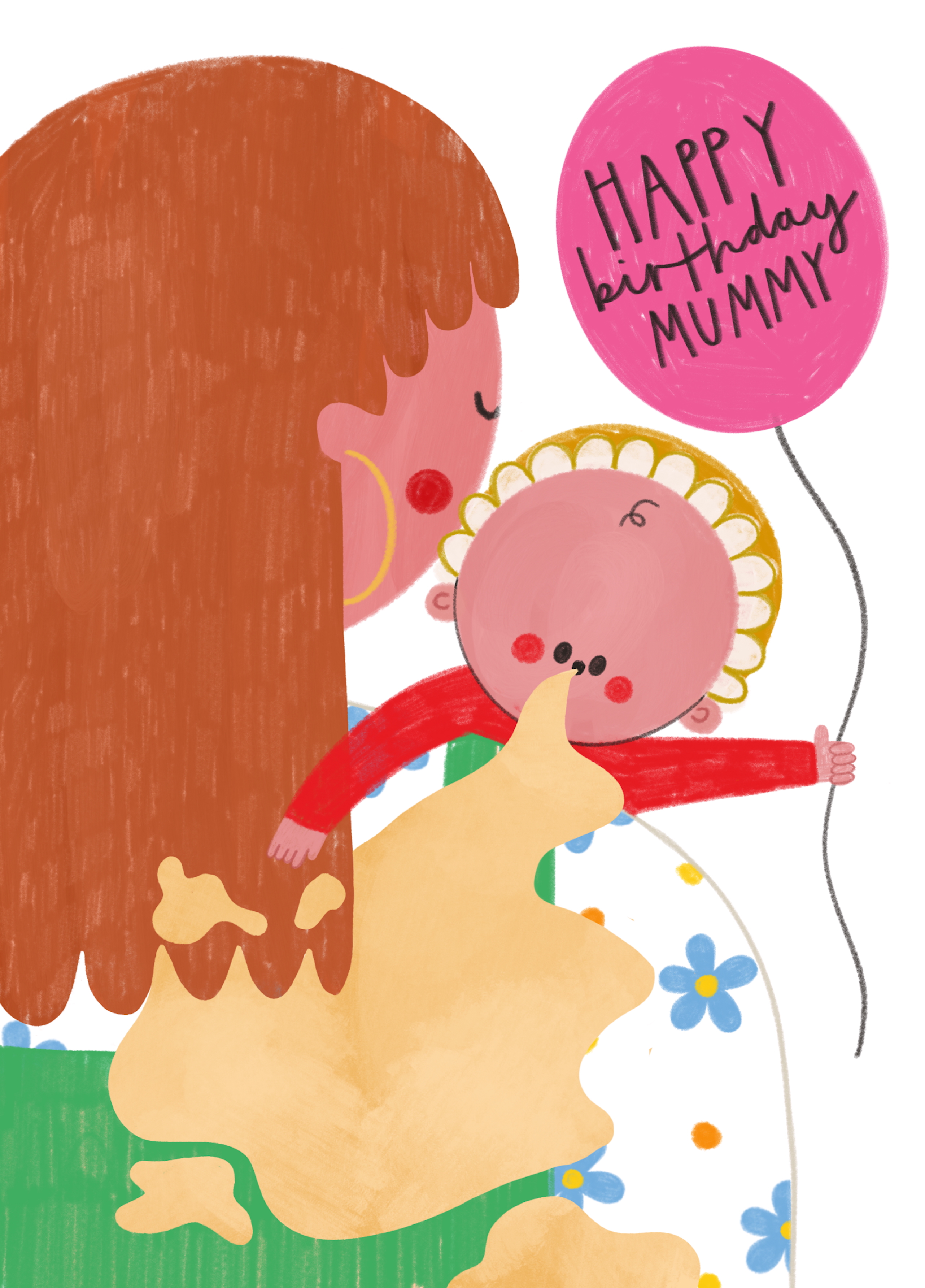 Funny Baby Sick Birthday Card For Mummy